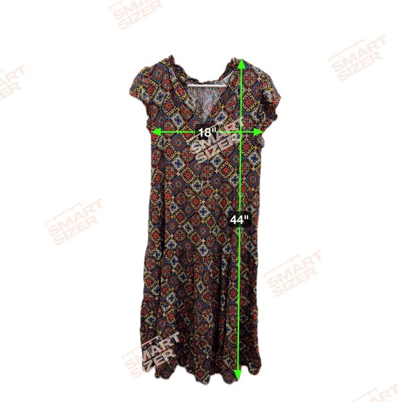 Uncle Frank Midi Dress Women‎ Sz Small Granny Square Faux Crochet Pattern V Neck - Picture 3 of 5